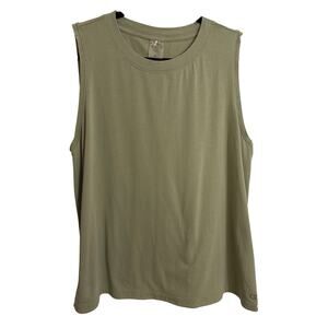 CALIA Tank Top Womens XL Olive Green Everyday Boyfriend Relaxed Fit Cotton Modal